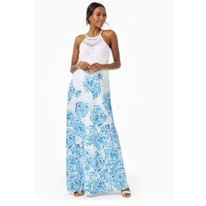 Lilly Pulitzer Pearl Soft Maxi Dress Karma Camellia Size 0 Style 004719